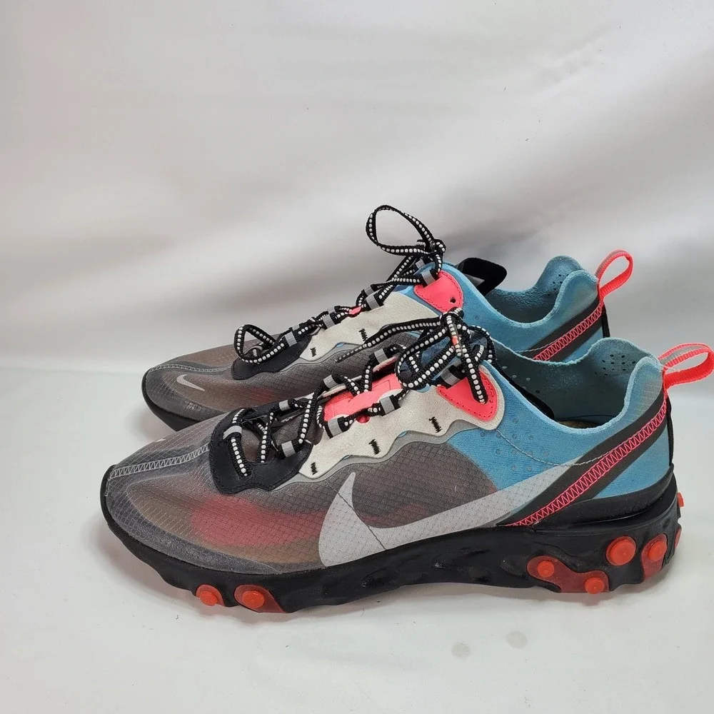 NIKE React Element 87 Solar Red Mens Size 10 Sneakers AQ1090-006 4350‎